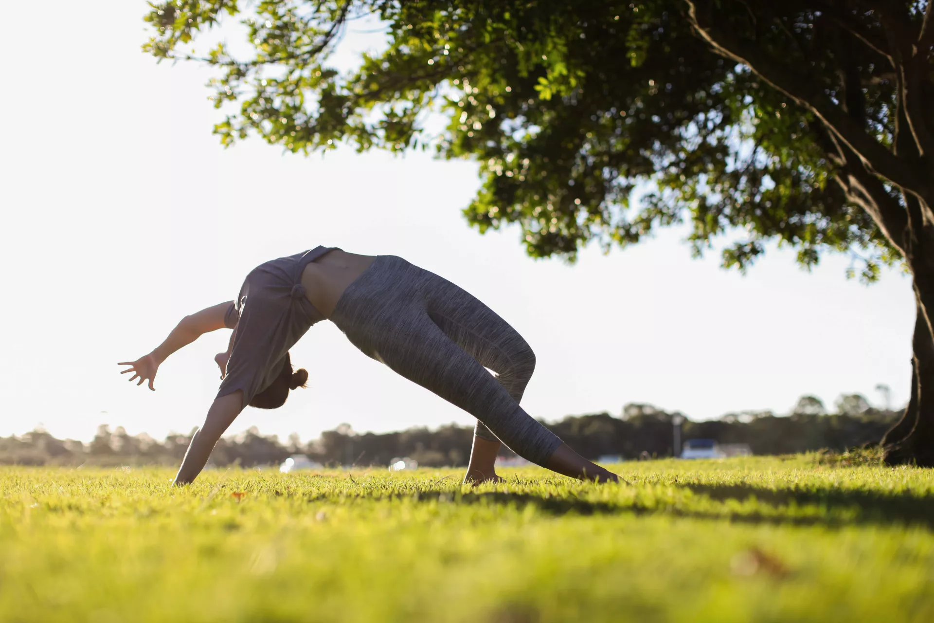 a woman exercising